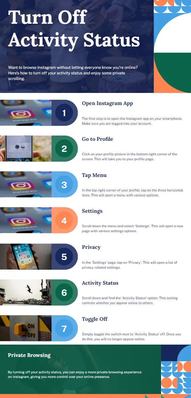 Guided in infographic Turn Off Activity Status On Instagram: